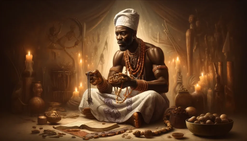 A Babalawo, an Ifá priest